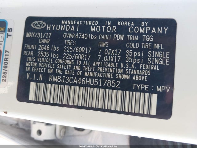 Hyundai TUCSON SE 2017 KM8J3CA46HU517852 Image 9