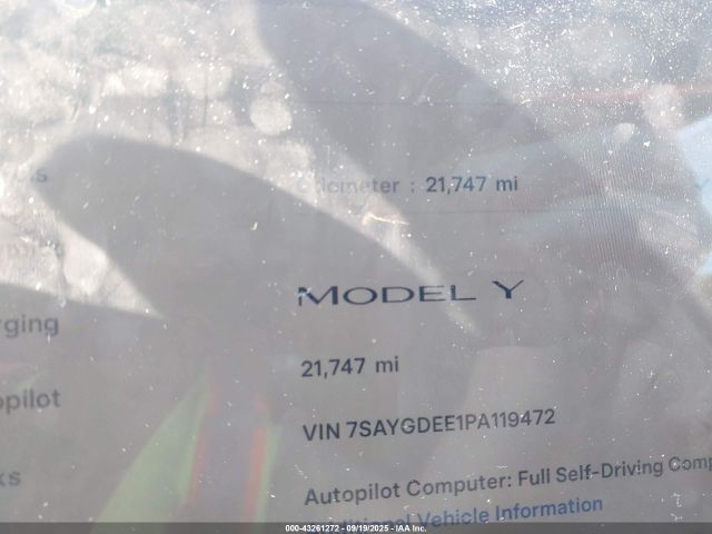 2023 TESLA MODEL Y 7SAYGDEE1PA119472 Photo 6
