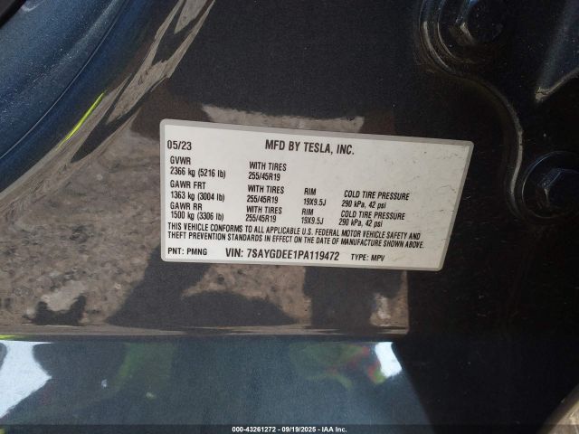 2023 TESLA MODEL Y 7SAYGDEE1PA119472 Photo 8