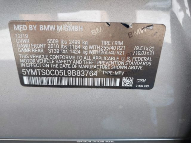 2020 BMW X3 M 5YMTS0C05L9B83764 Photo 8