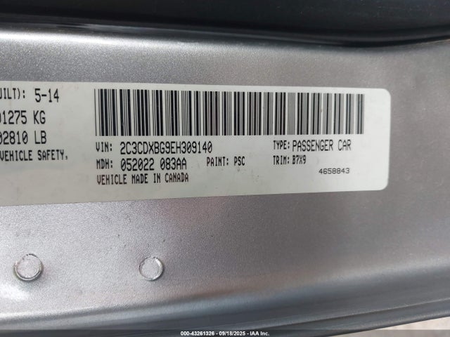 Dodge Charger 2014 2C3CDXBG9EH309140 Image 9