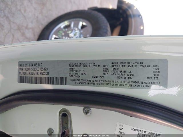 3C6UR5CL3LG185873 RAM 2500