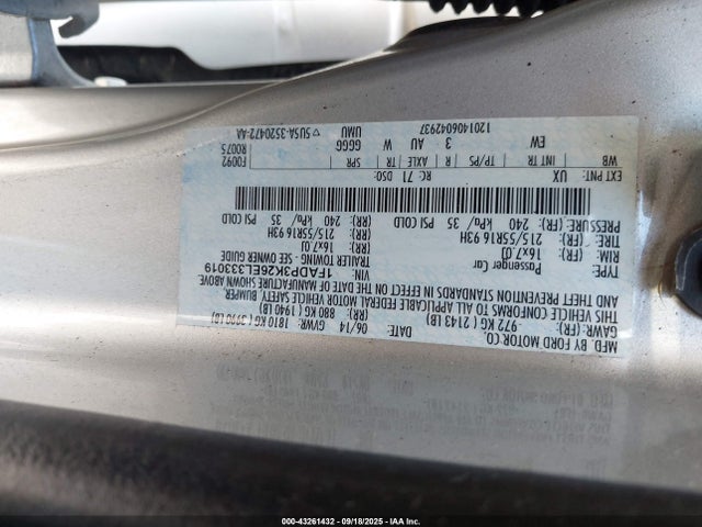Ford 2014 2014 1FADP3K26EL333019 Image 9