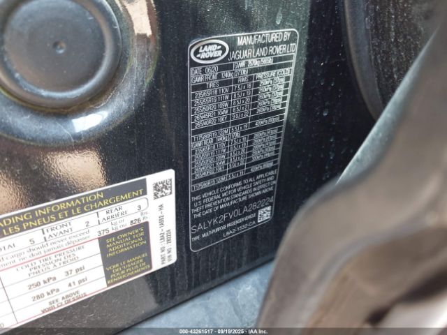 2020 LAND ROVER RANGE ROVER VELAR SALYK2FV0LA282224 Photo 8