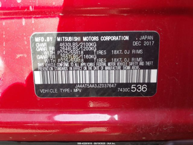 2018 MITSUBISHI ECLIPSE CROSS JA4AT5AA3JZ037647 Photo 8