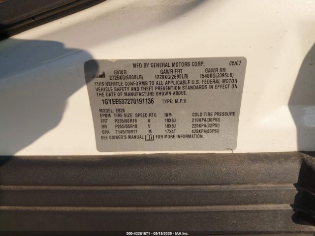 2007 CADILLAC SRX 1GYEE637270191136 Photo 8