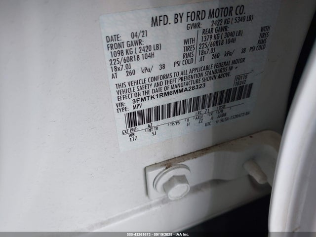 3FMTK1RM6MMA28323 Ford 2021