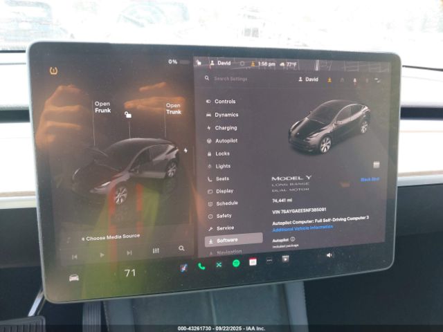 2022 TESLA MODEL Y 7SAYGAEE5NF385091 Photo 6