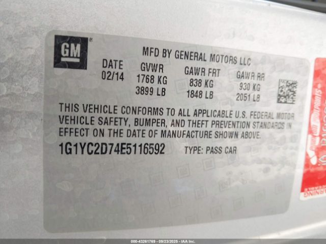 2014 CHEVROLET CORVETTE STINGRAY 1G1YC2D74E5116592 Photo 8