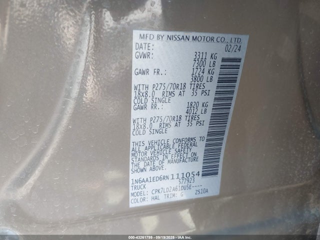 1N6AA1ED6RN111054 Nissan 2024