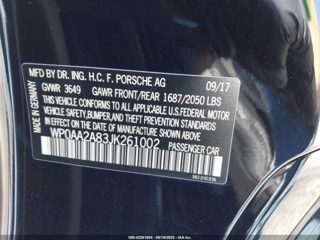 2018 PORSCHE 718 CAYMAN WP0AA2A83JK261002 Photo 8