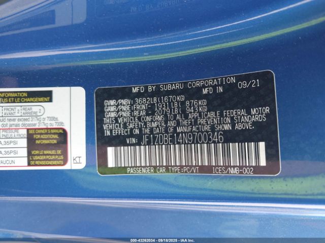 2022 SUBARU BRZ JF1ZDBE14N9700346 Photo 8