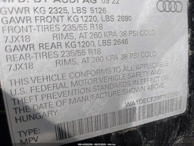 2023 AUDI Q3 WA1DECF39P1030991 Photo 8