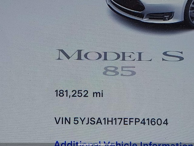 5YJSA1H17EFP41604 Tesla MODEL S