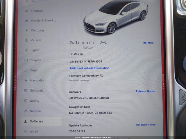 2014 TESLA MODEL S 5YJSA1H17EFP41604 Photo 6