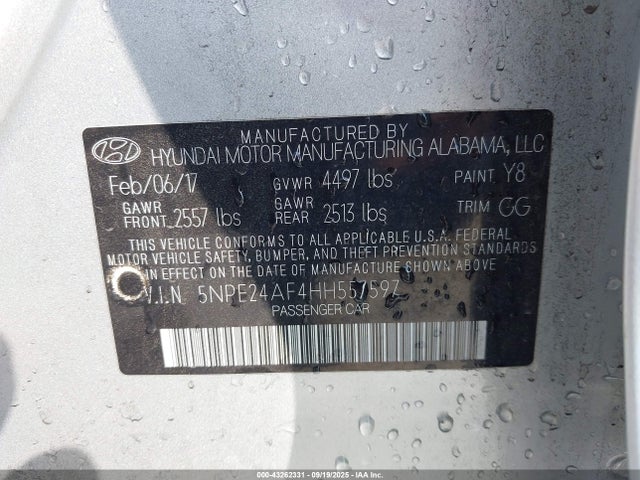5NPE24AF4HH557597 Hyundai Sonata