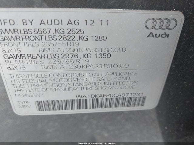 2012 AUDI Q5 WA1DKAFP0CA071231 Photo 8
