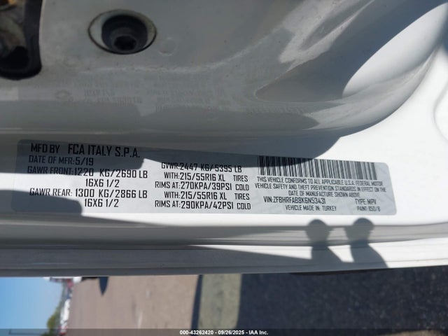 ZFBHRFAB8K6N53431 RAM 2019