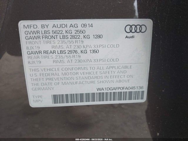 2015 AUDI Q5 WA1DGAFP0FA045136 Photo 8