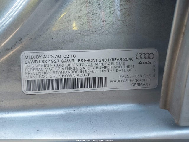 2010 AUDI A4 WAUFFAFL5AN049860 Photo 8