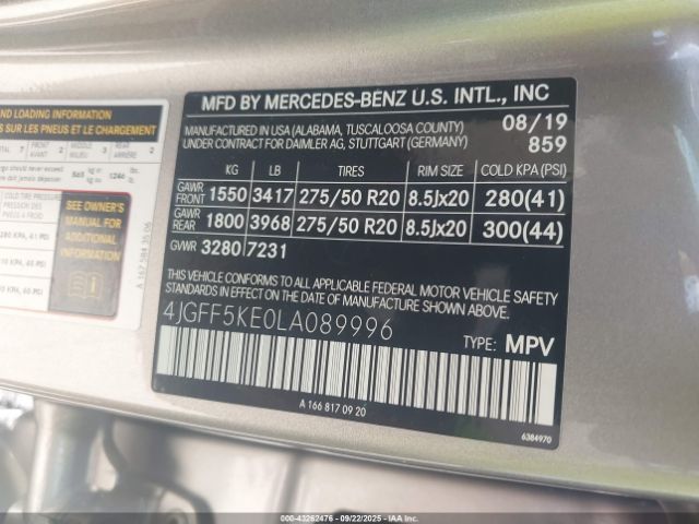 2020 MERCEDES-BENZ GLS 450 4JGFF5KE0LA089996 Photo 8