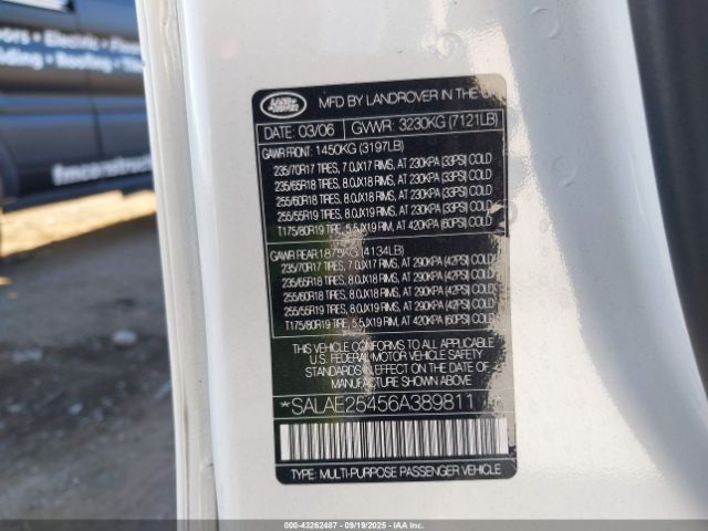 2006 LAND ROVER LR3 SALAE25456A389811 Photo 8