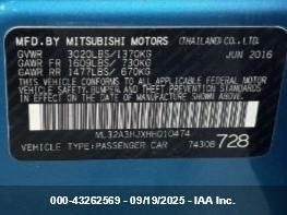 2017 MITSUBISHI MIRAGE ML32A3HJXHH010474 Photo 8