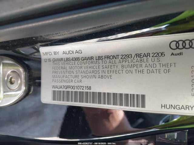 2016 AUDI A3 WAUA7GFF0G1072158 Photo 8