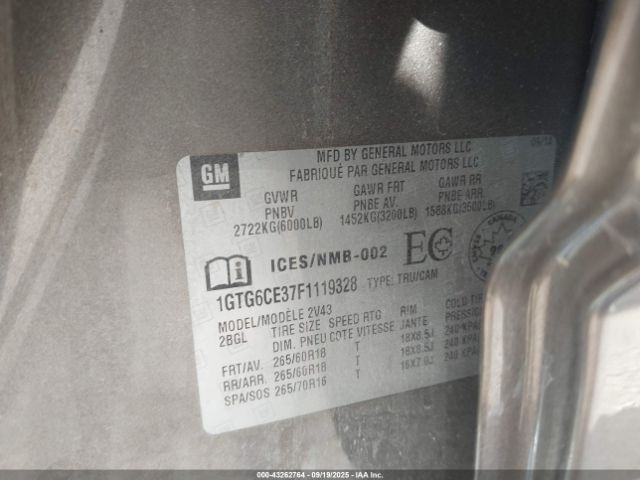 2015 GMC CANYON 1GTG6CE37F1119328 Photo 8