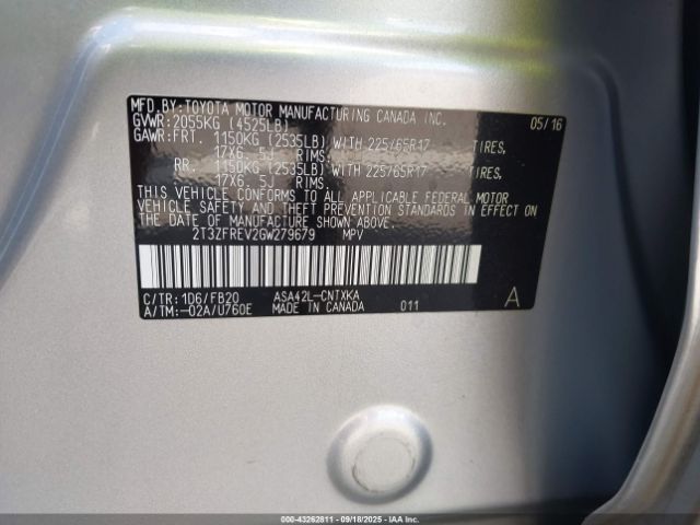 2016 TOYOTA RAV4 2T3ZFREV2GW279679 Photo 8