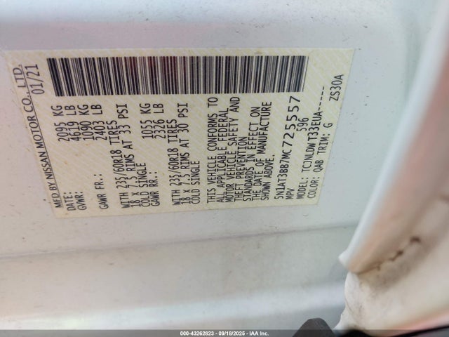 Nissan Rogue 2021 5N1AT3BB7MC725557 Image 9