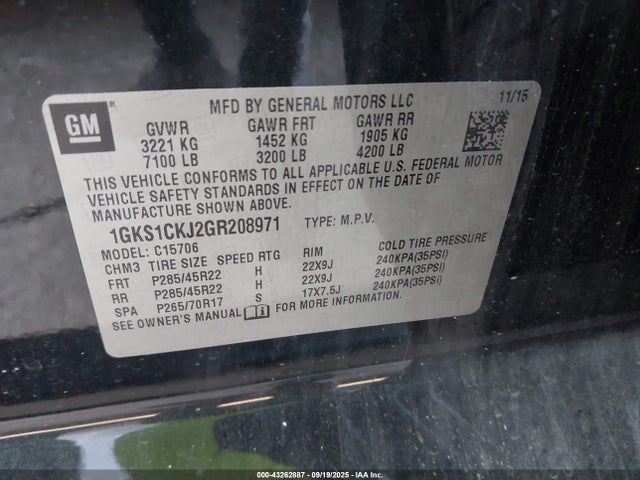 1GKS1CKJ2GR208971 GMC l86 - sidi, vvt, afm, e85 max, alum