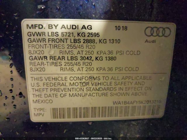 2019 AUDI SQ5 WA1B4AFY5K2013215 Photo 8