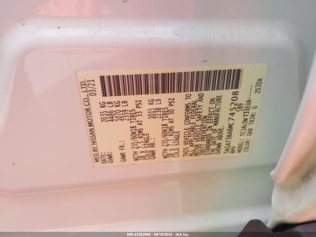 5N1AT3BA6MC745208 Nissan Rogue