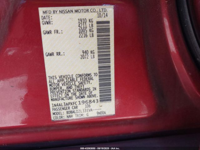 2015 NISSAN ALTIMA 1N4AL3APXFC196843 Photo 8