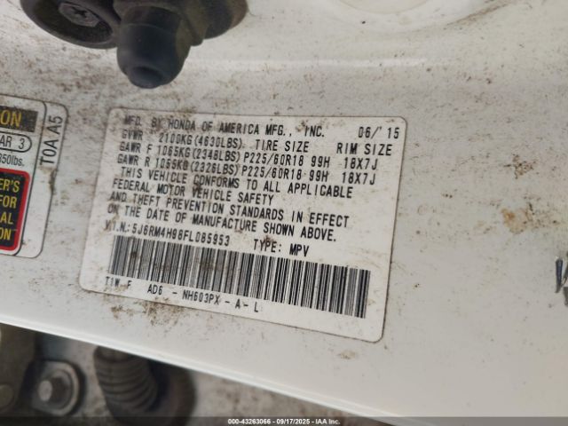 2015 HONDA CR-V 5J6RM4H98FL085953 Photo 8