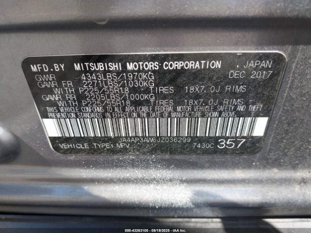 2018 MITSUBISHI OUTLANDER SPORT JA4AP3AW6JZ036299 Photo 8