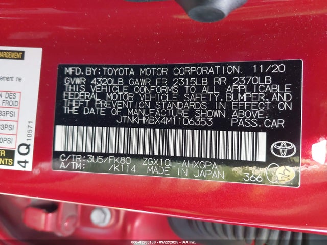 JTNKHMBX4M1106353 Toyota 3zr-fae