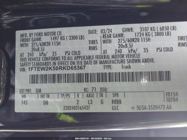 1FTEW2K50RKD65367 Ford 5.0l-4v