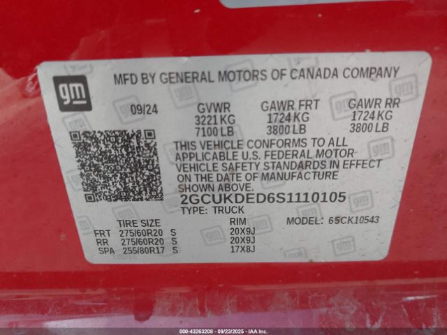 2025 CHEVROLET SILVERADO 1500 2GCUKDED6S1110105 Photo 8