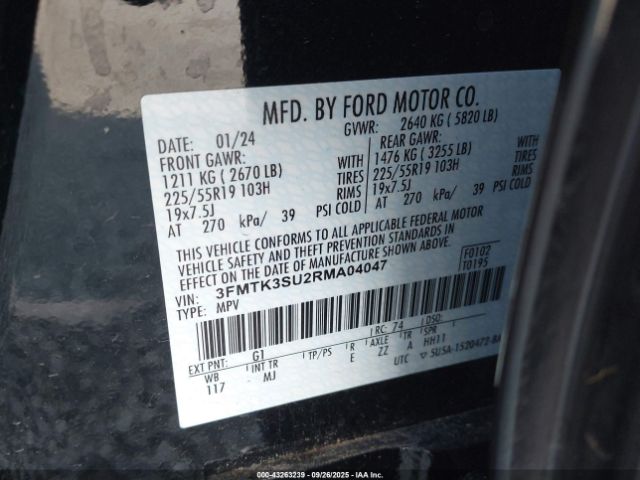 2024 FORD MUSTANG MACH-E 3FMTK3SU2RMA04047 Photo 8