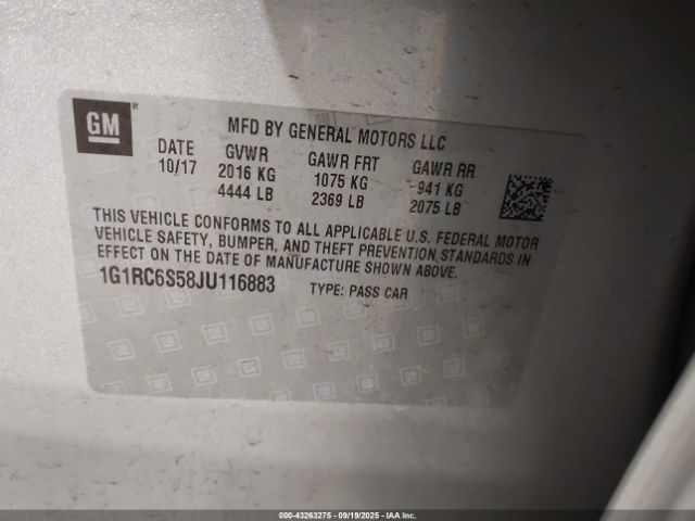 2018 CHEVROLET VOLT 1G1RC6S58JU116883 Photo 8