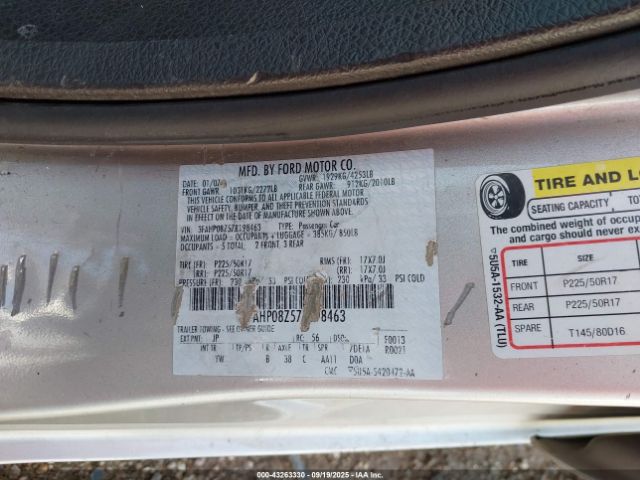 2007 FORD FUSION 3FAHP08Z57R198463 Photo 8
