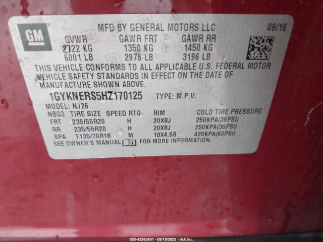 2017 CADILLAC XT5 1GYKNERS5HZ170125 Photo 8