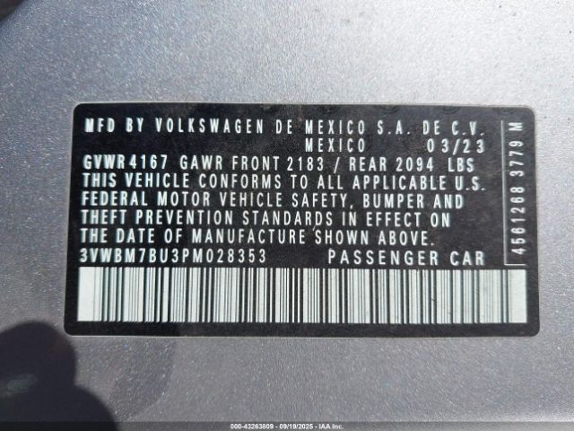 2023 VOLKSWAGEN JETTA 3VWBM7BU3PM028353 Photo 8