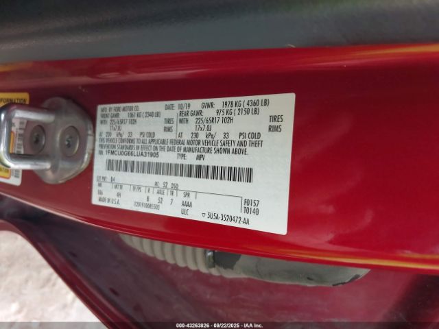 2020 FORD ESCAPE 1FMCU0G66LUA31905 Photo 8