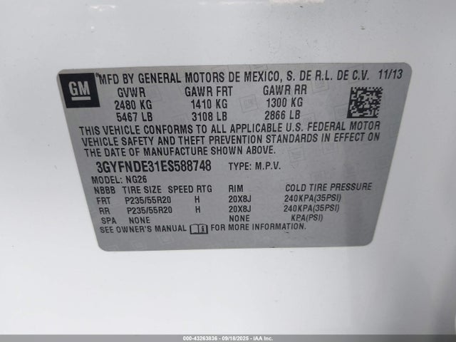 2014 CADILLAC SRX 3GYFNDE31ES588748 Photo 8