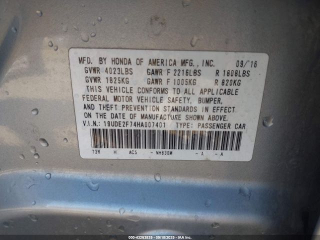 2017 ACURA ILX 19UDE2F74HA007401 Photo 8