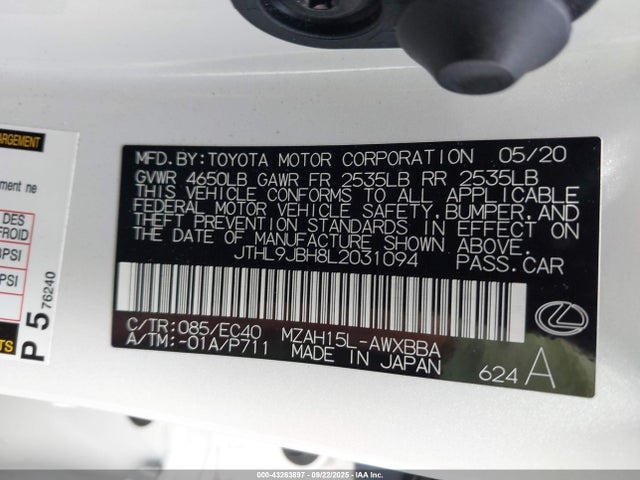 JTHL9JBH8L2031094 Lexus m20a-fxs, 3nm, 1mm