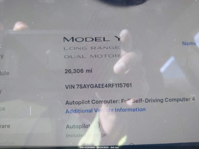 2024 TESLA MODEL Y 7SAYGAEE4RF115761 Photo 6
